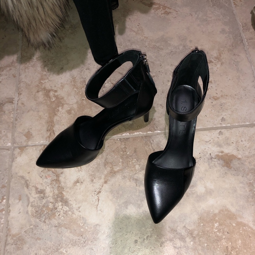 1.State Heels Black Genuine Leather Heel